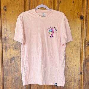 fresh Pale Pink Short-Sleeve Tee with Colorful Chest Graphic